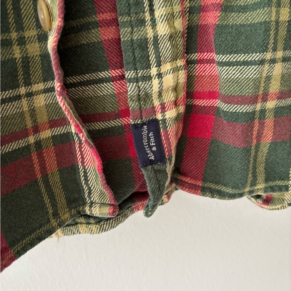 Abercrombie & Fitch flannel plaid Vintage (08’) cotton work shirt unisex size L - Picture 4 of 7